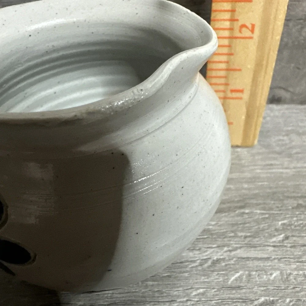 Williamsburg Pottery Ceramic Floral‎ Creamer Glossy Handmade VA Handles